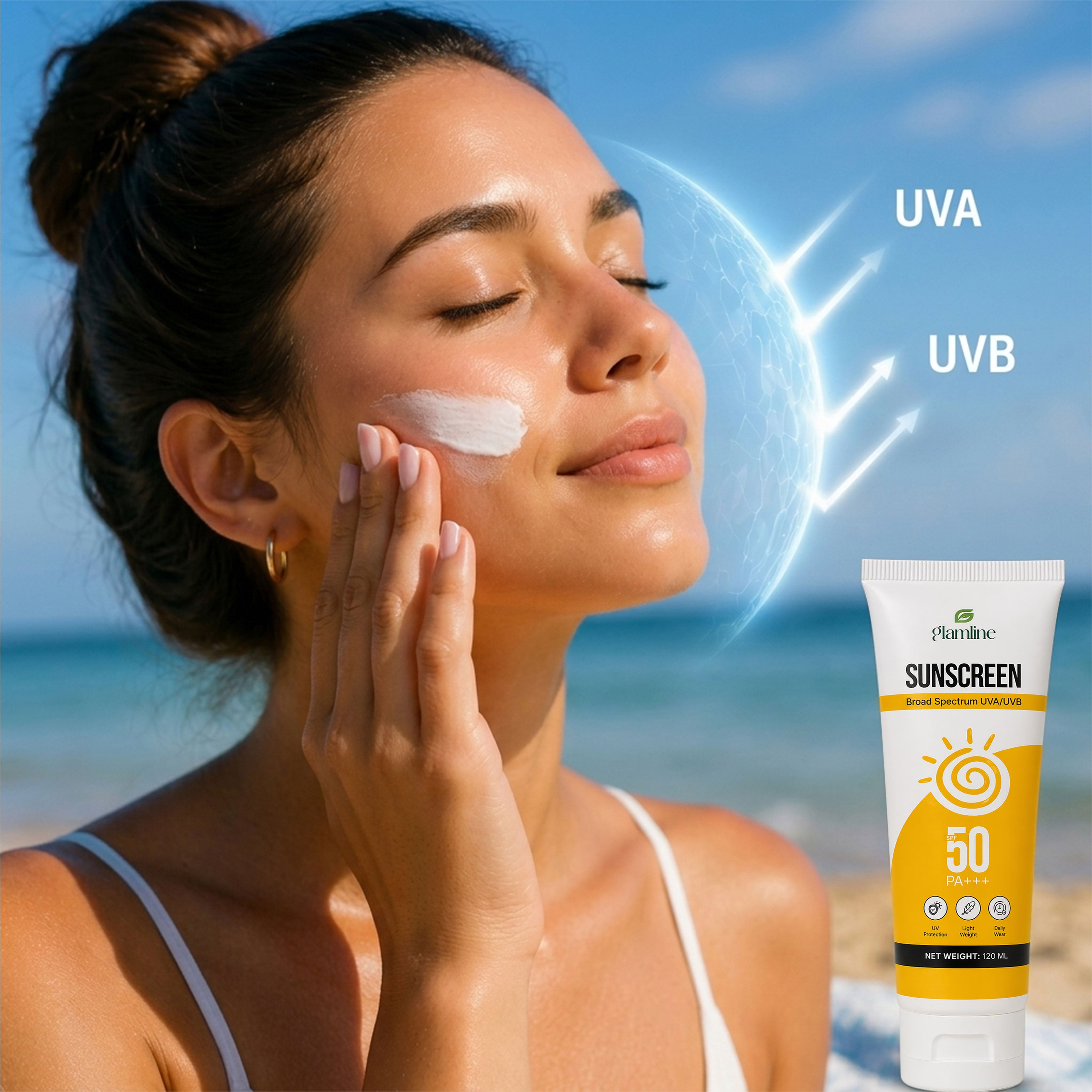 Broad Spectrum UVA/UVB Sunscreen SPF 50 PA +++